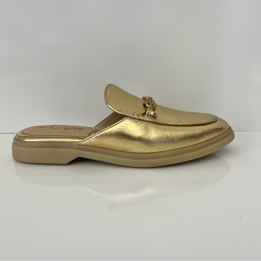 SAM EDELMAN Kira Bit Mule in Gold Metallic Leather NEW - Picture 14 of 14